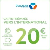 Carte Bouygues telecom VERS L’INTERNATIONAL 20€